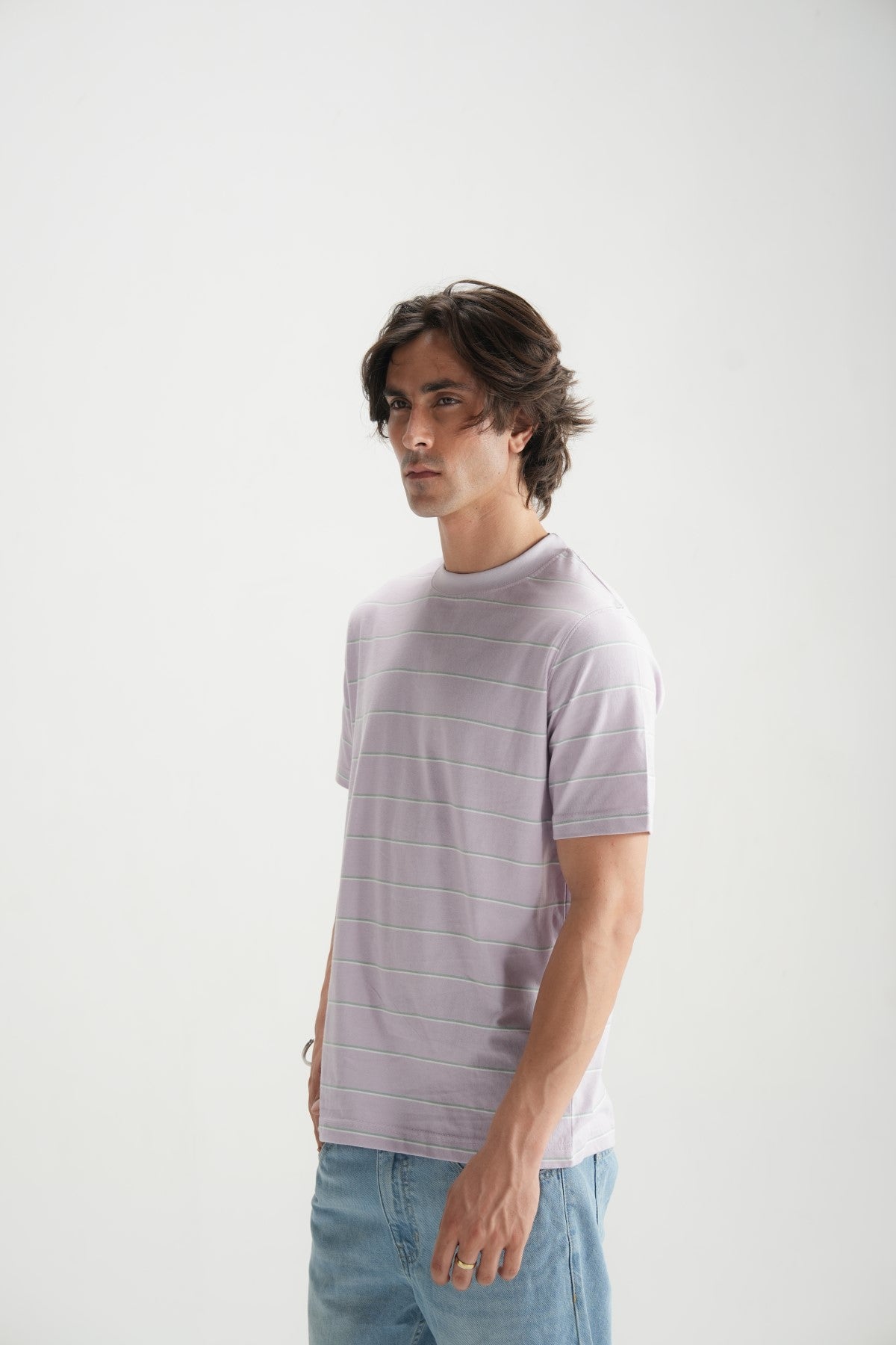 Lavender Striped Tee - Brackets