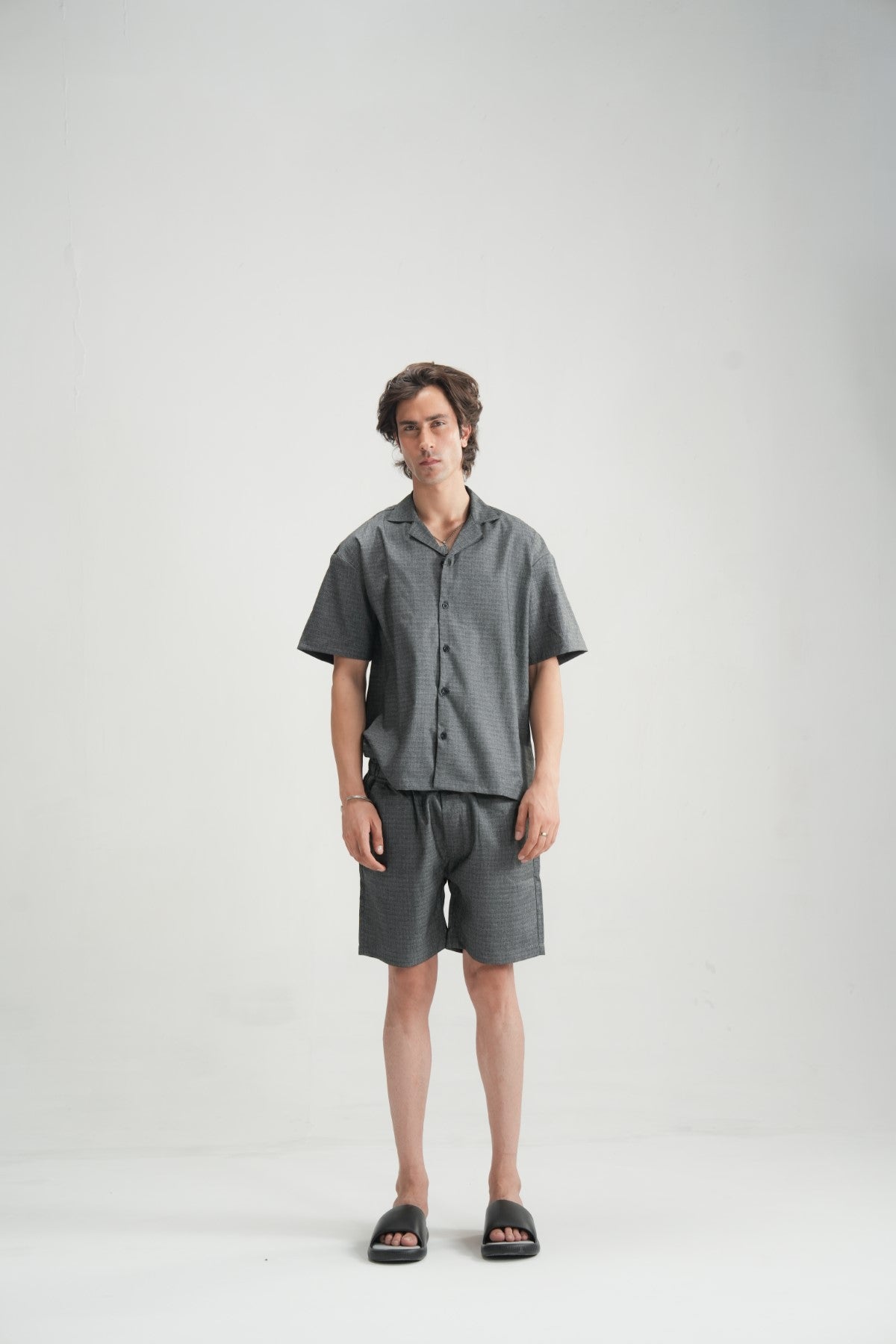 Black Self-Pattern Short Secondary image