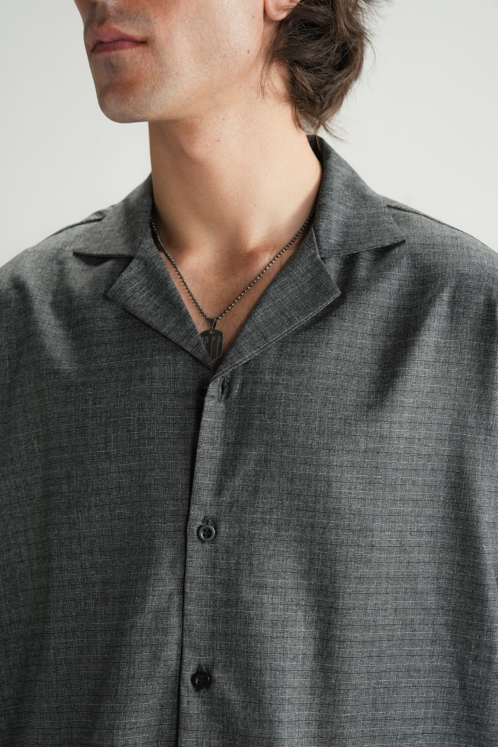 Black Self-Pattern Resort Shirt - Brackets