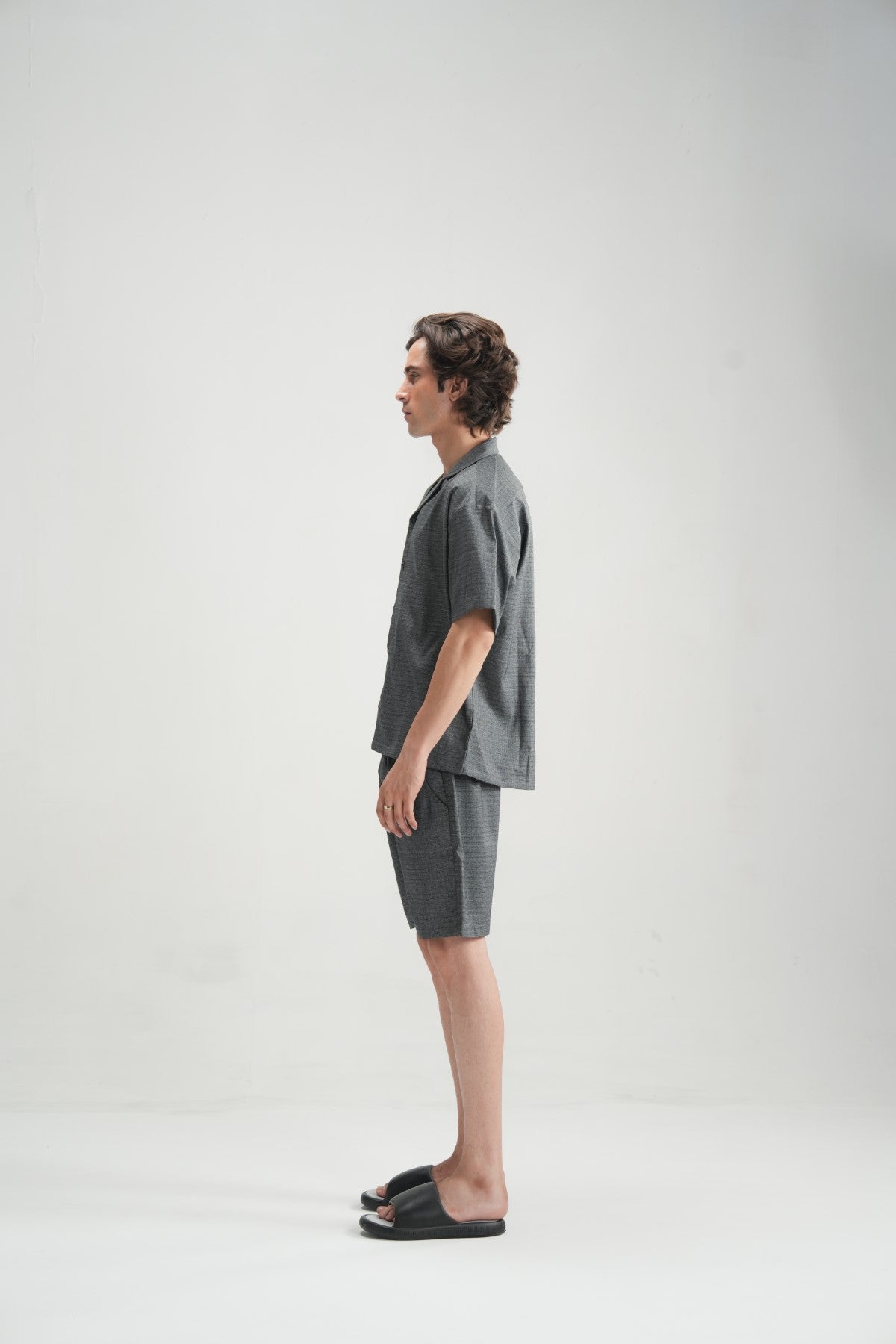 Black Self-Pattern Resort Shirt - Brackets