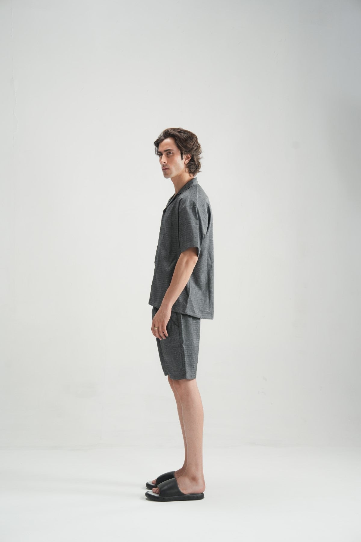 Black Self-Pattern Resort Shirt - Brackets