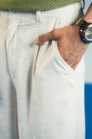 Seed Pearl Linen Trousers