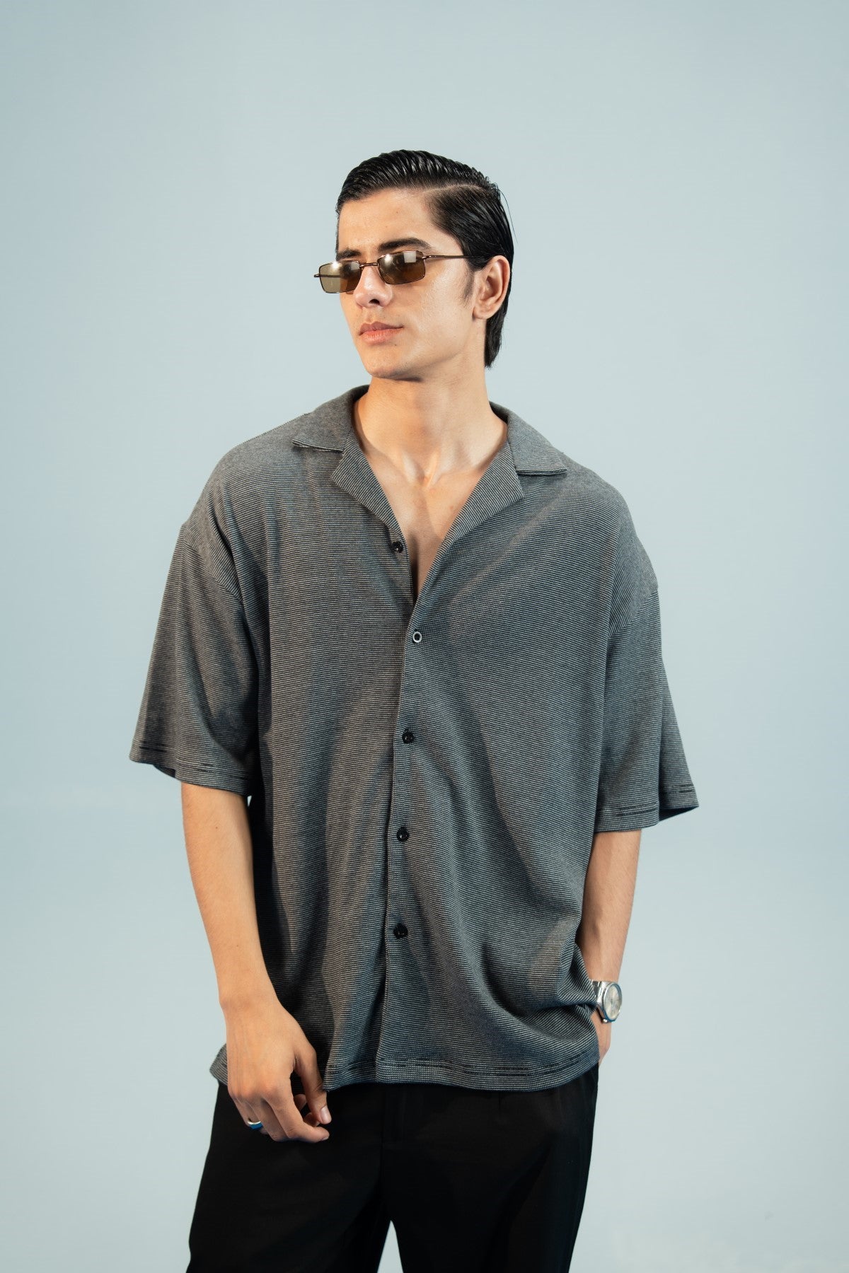 Black N White Jersey Resort Shirt