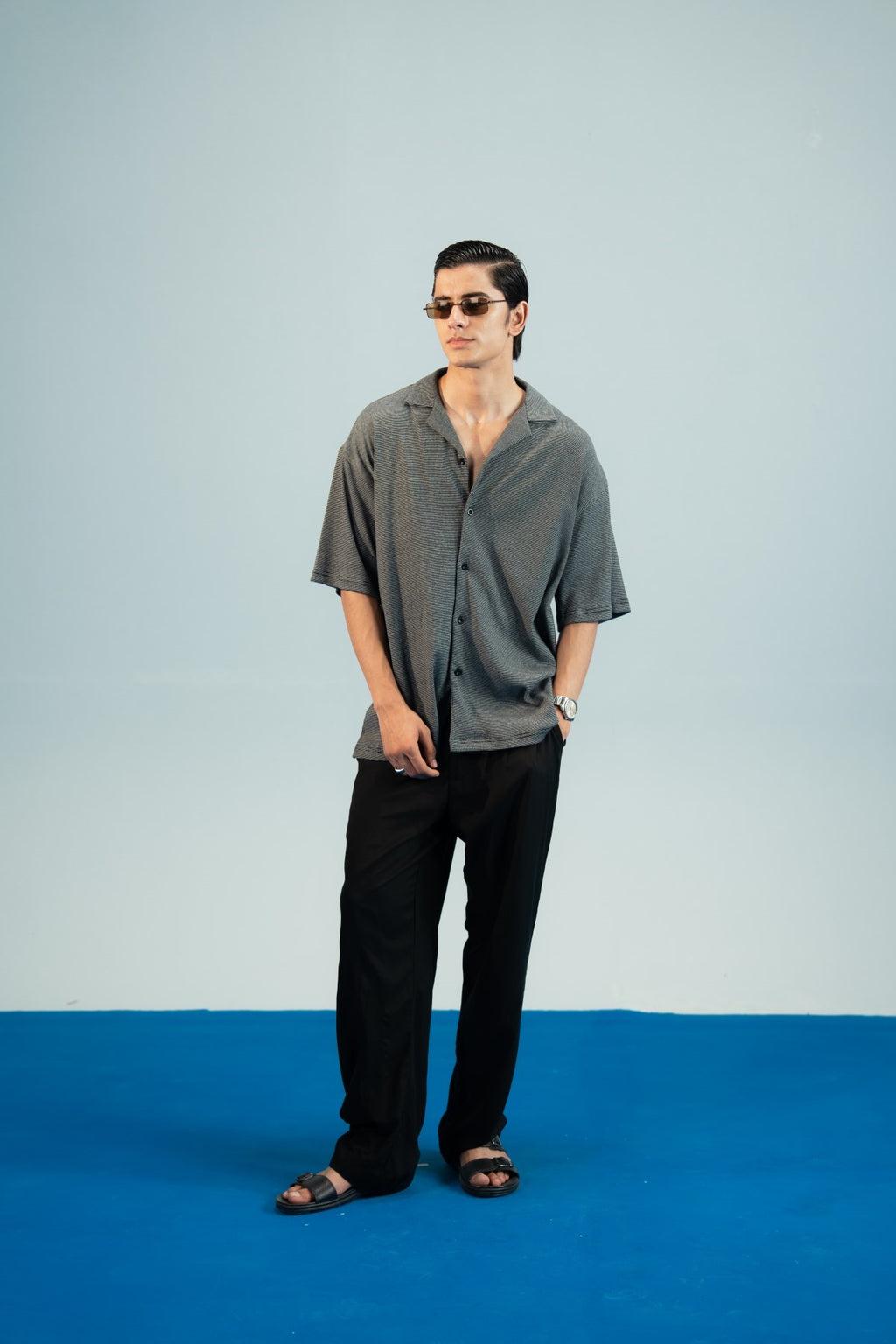 Black N White Jersey Resort Shirt