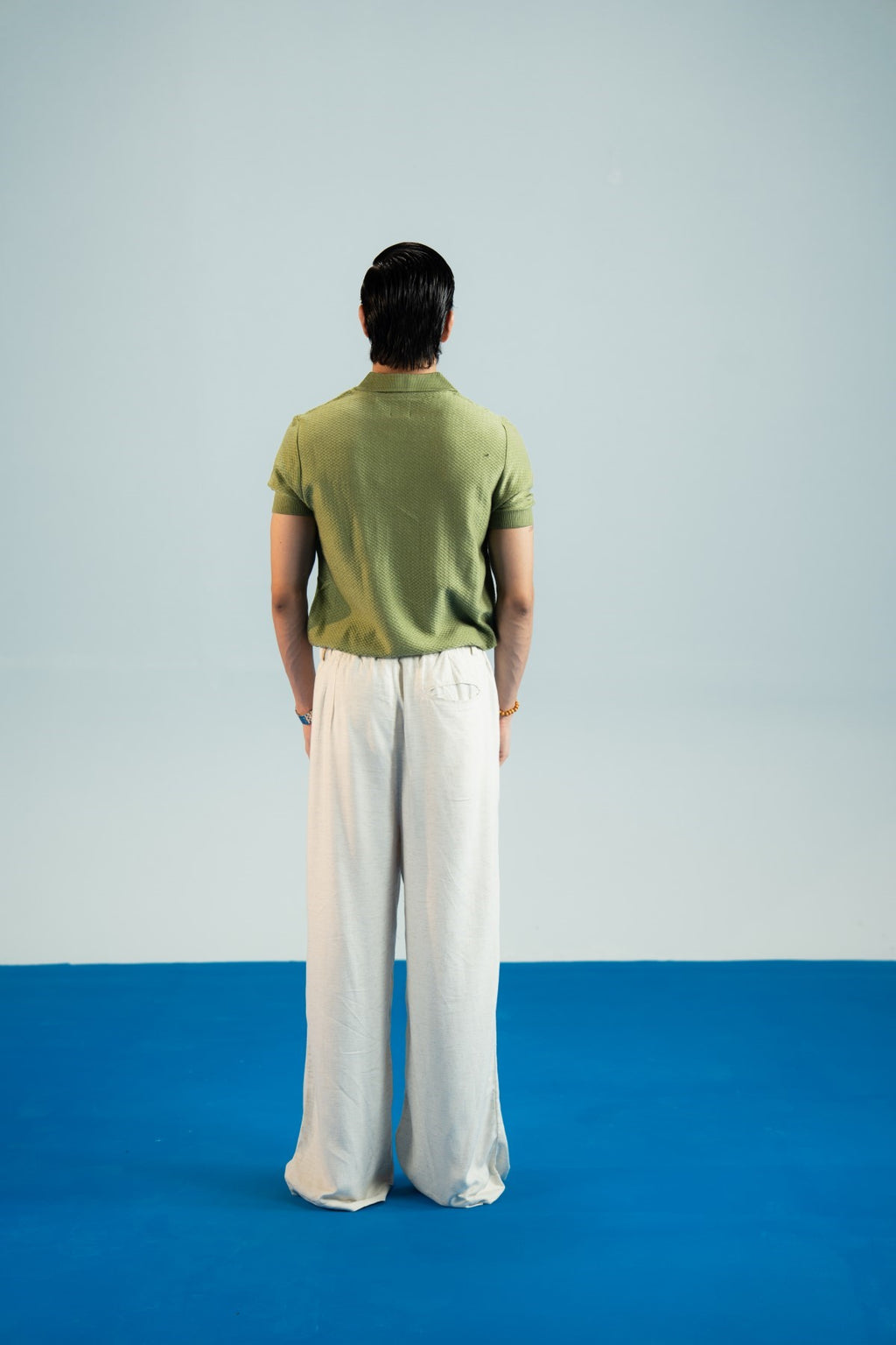 Smoke Green Jacquard Polo