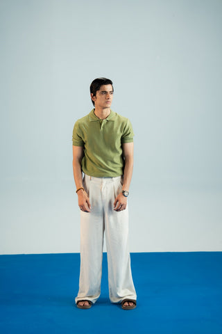 Smoke Green Jacquard Polo