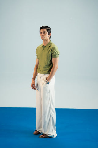 Smoke Green Jacquard Polo