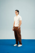 Vanilla White Jacquard Polo