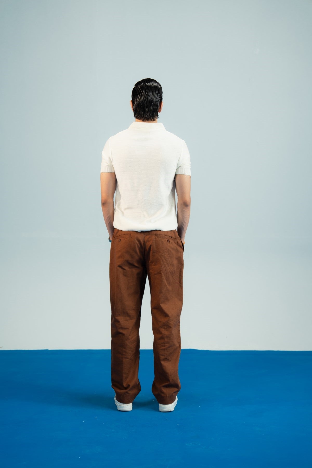 Vanilla White Jacquard Polo