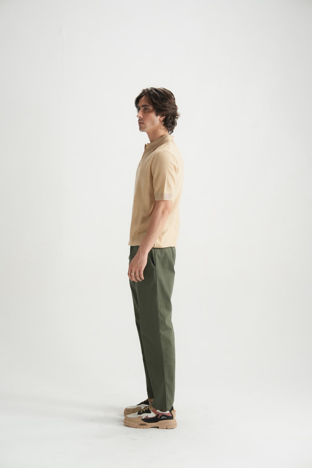 Almond Buff Jacquard Polo