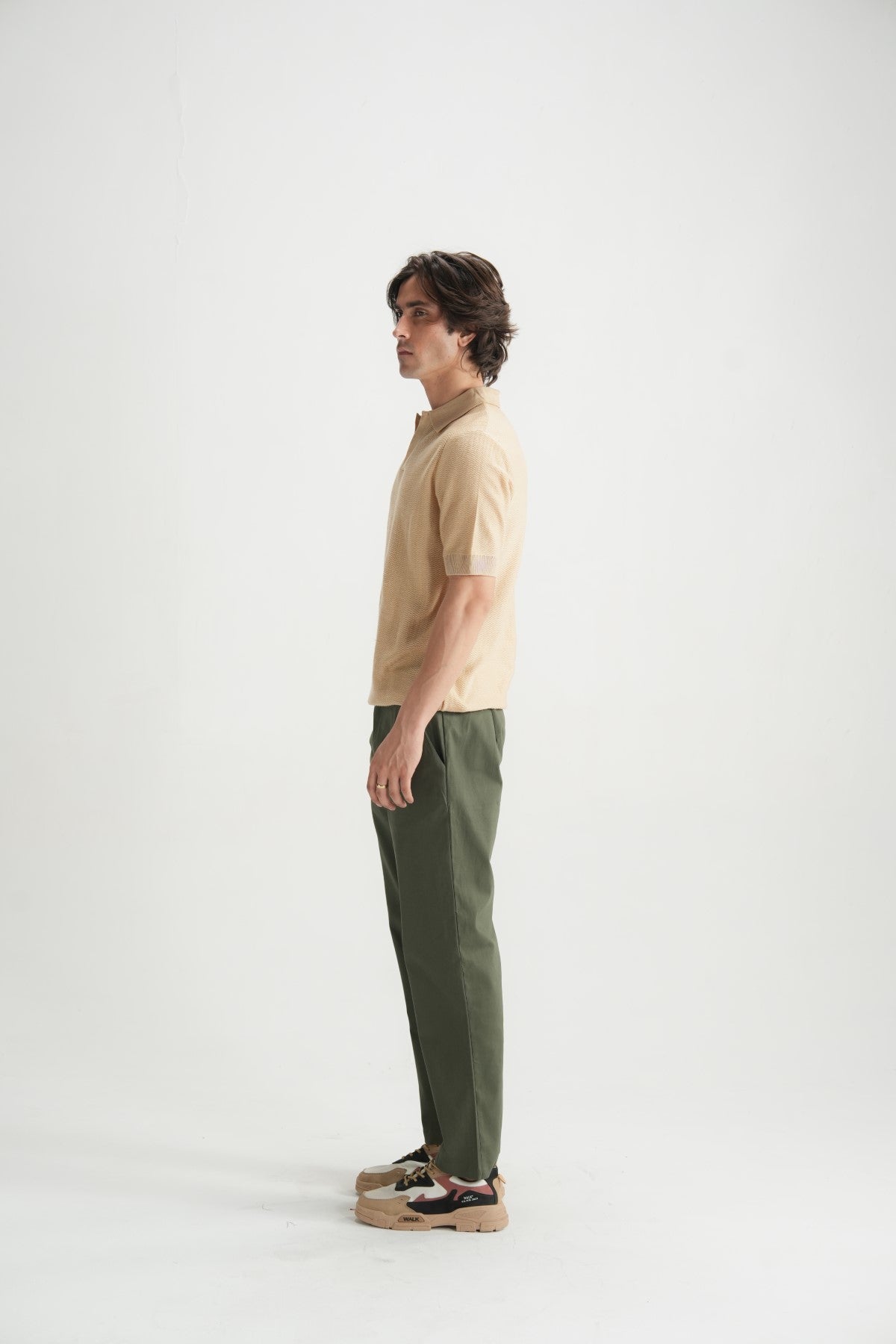 Almond Buff Jacquard Polo