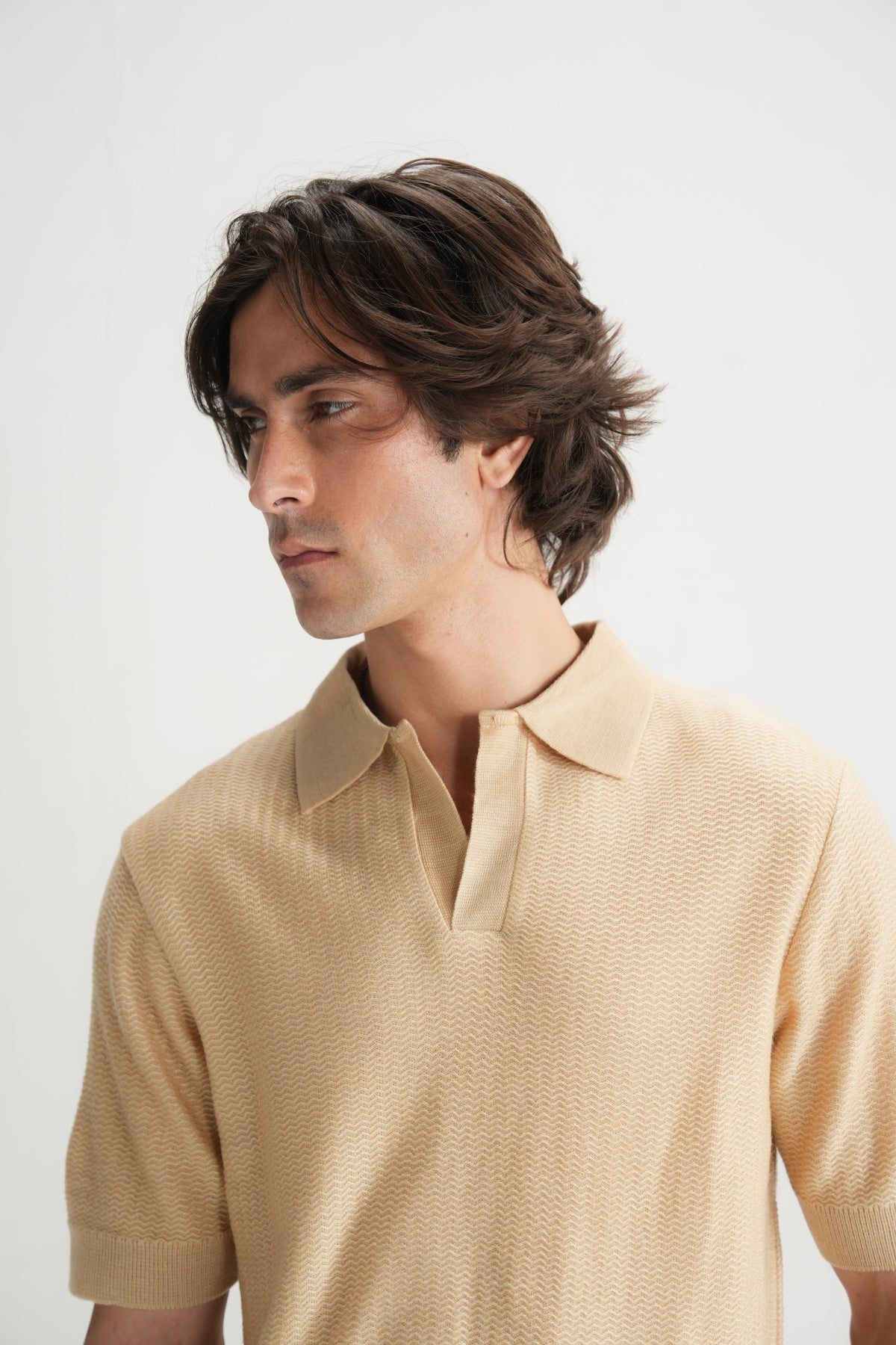 Almond Buff Jacquard Polo