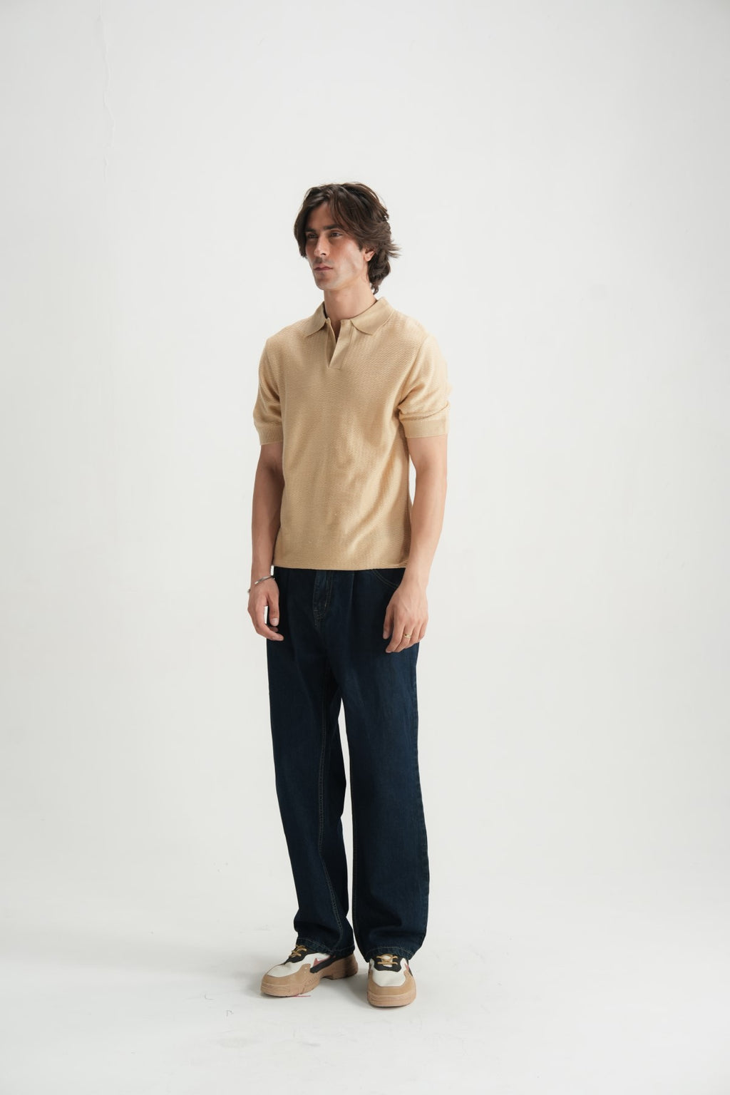 Almond Buff Jacquard Polo