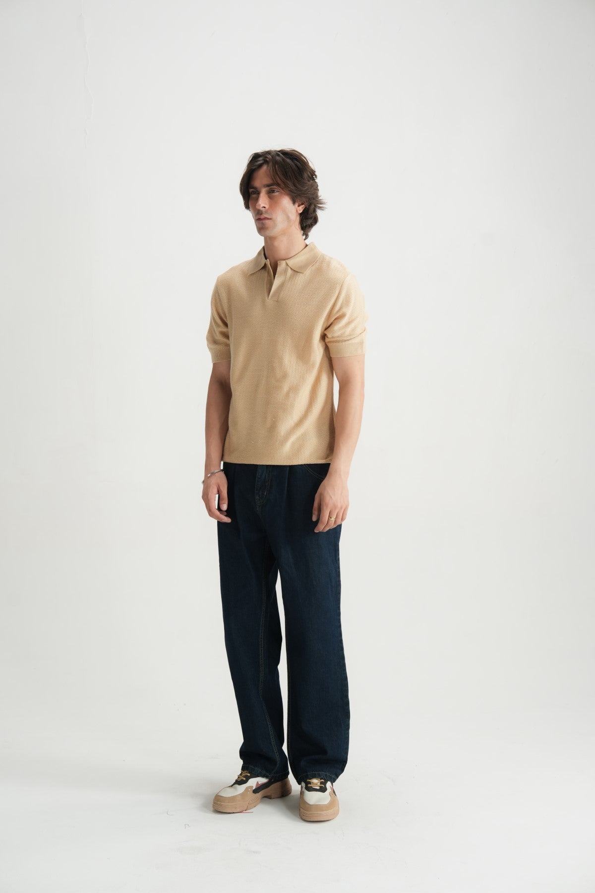 Almond Buff Jacquard Polo