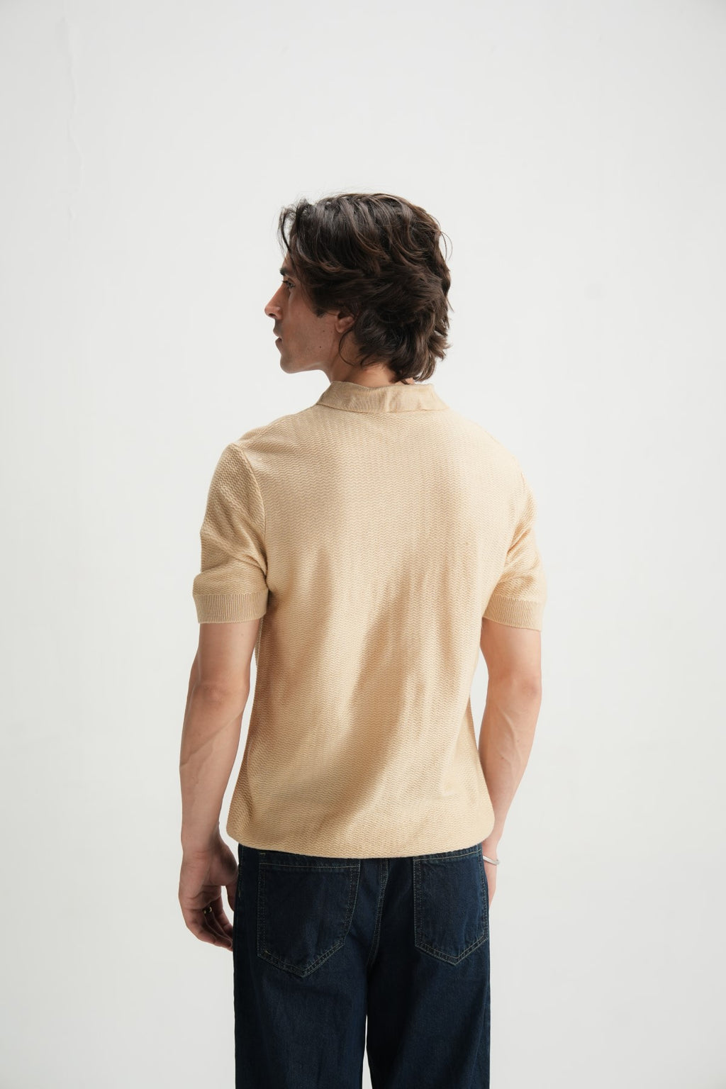 Almond Buff Jacquard Polo