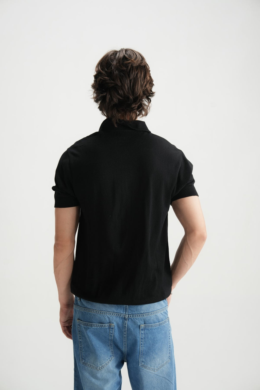Jet Black Jacquard Polo