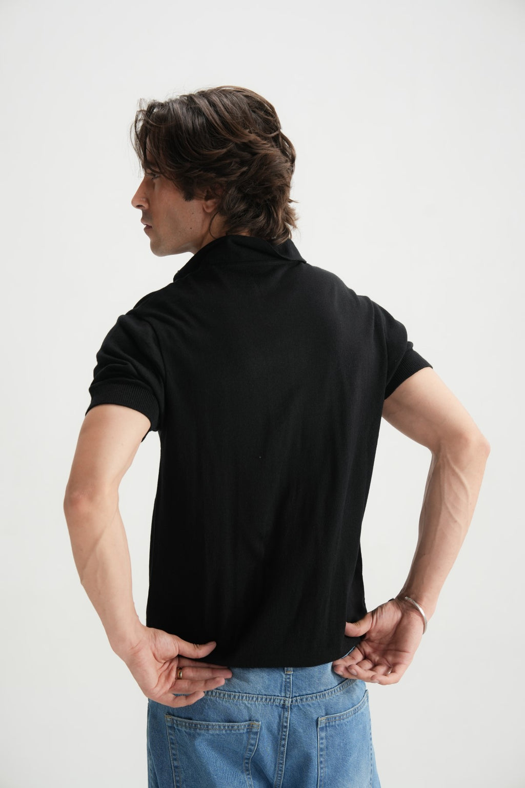 Jet Black Jacquard Polo