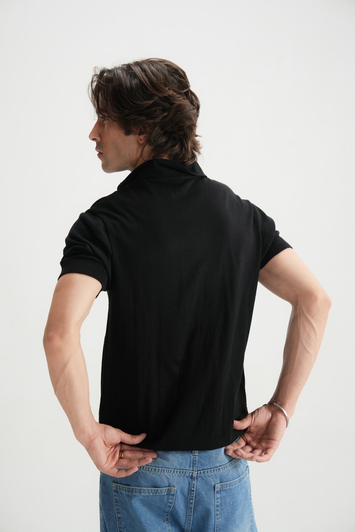 Jet Black Jacquard Polo