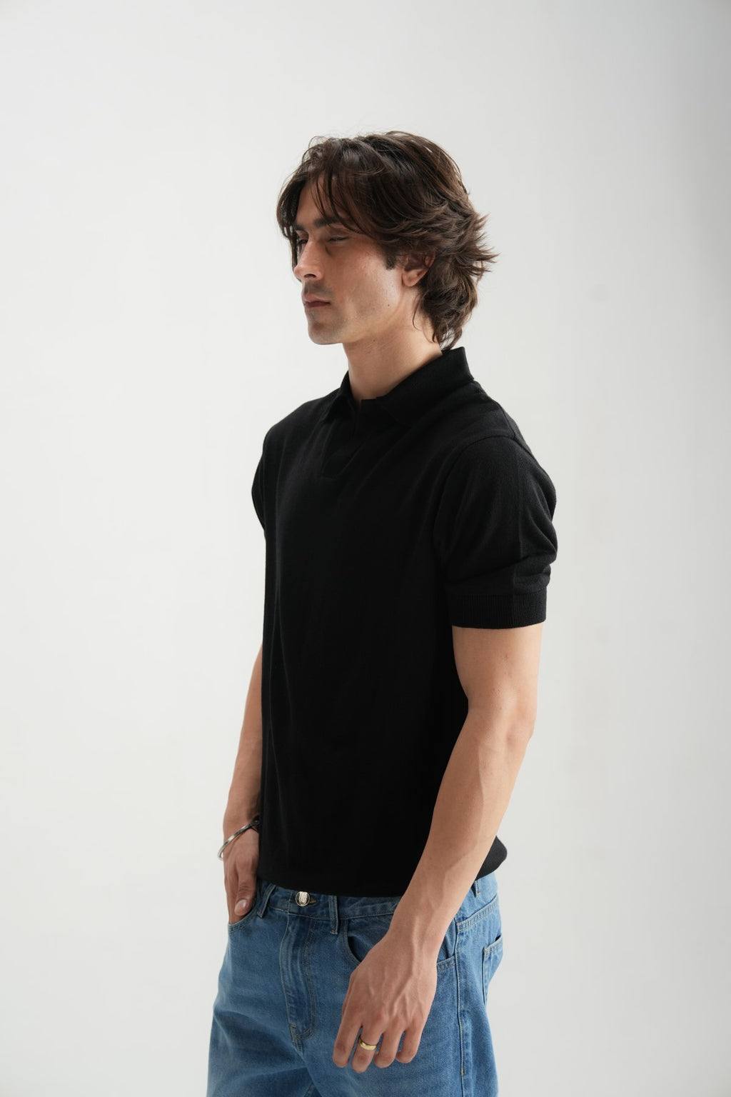 Jet Black Jacquard Polo