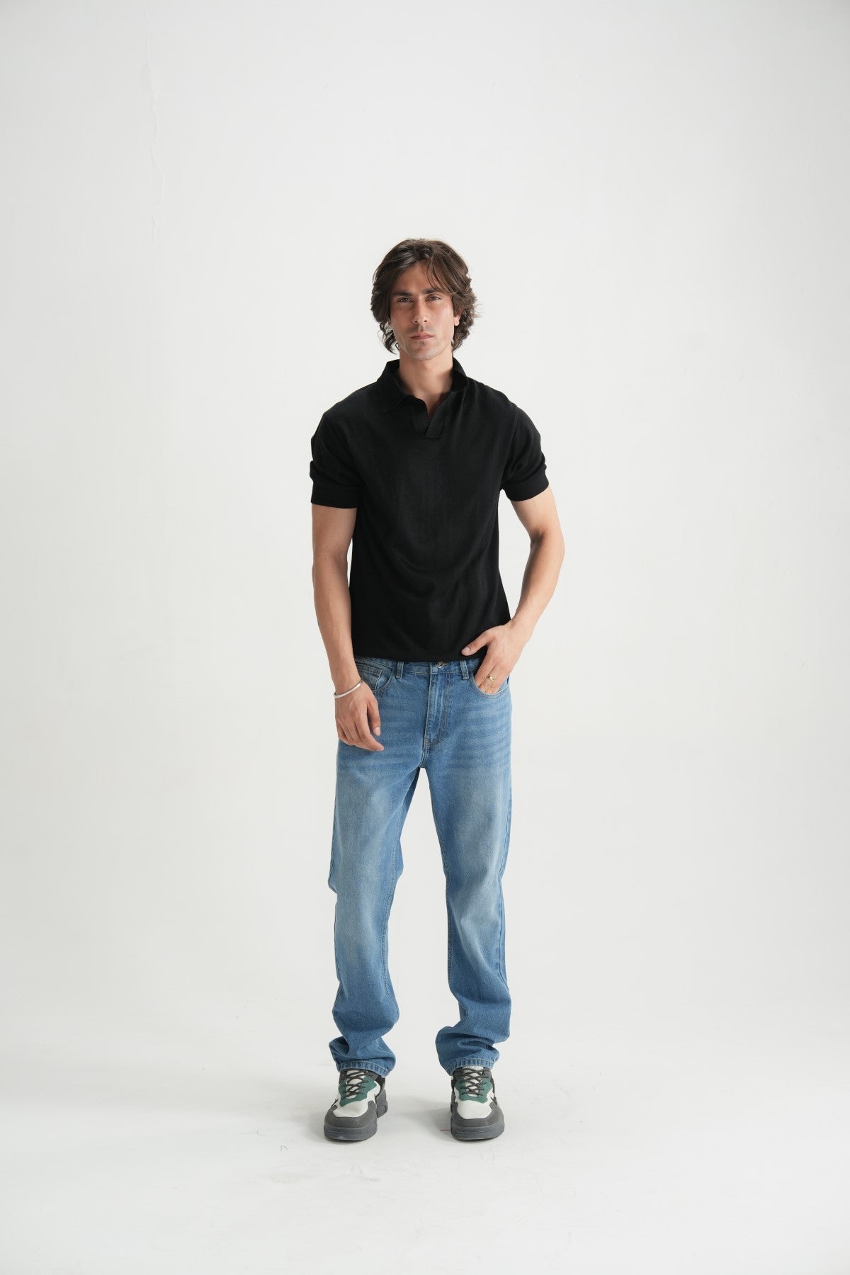 Jet Black Jacquard Polo