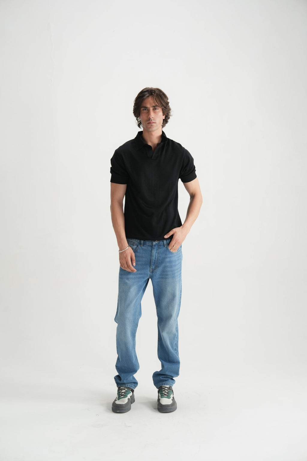 Jet Black Jacquard Polo