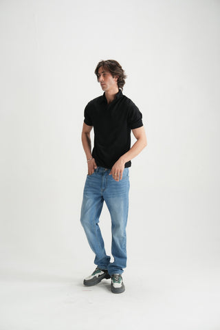 Jet Black Jacquard Polo