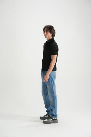 Jet Black Jacquard Polo