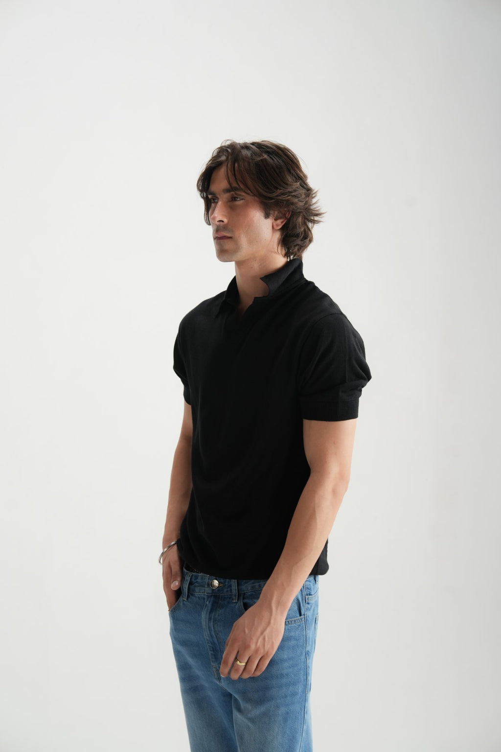 Jet Black Jacquard Polo