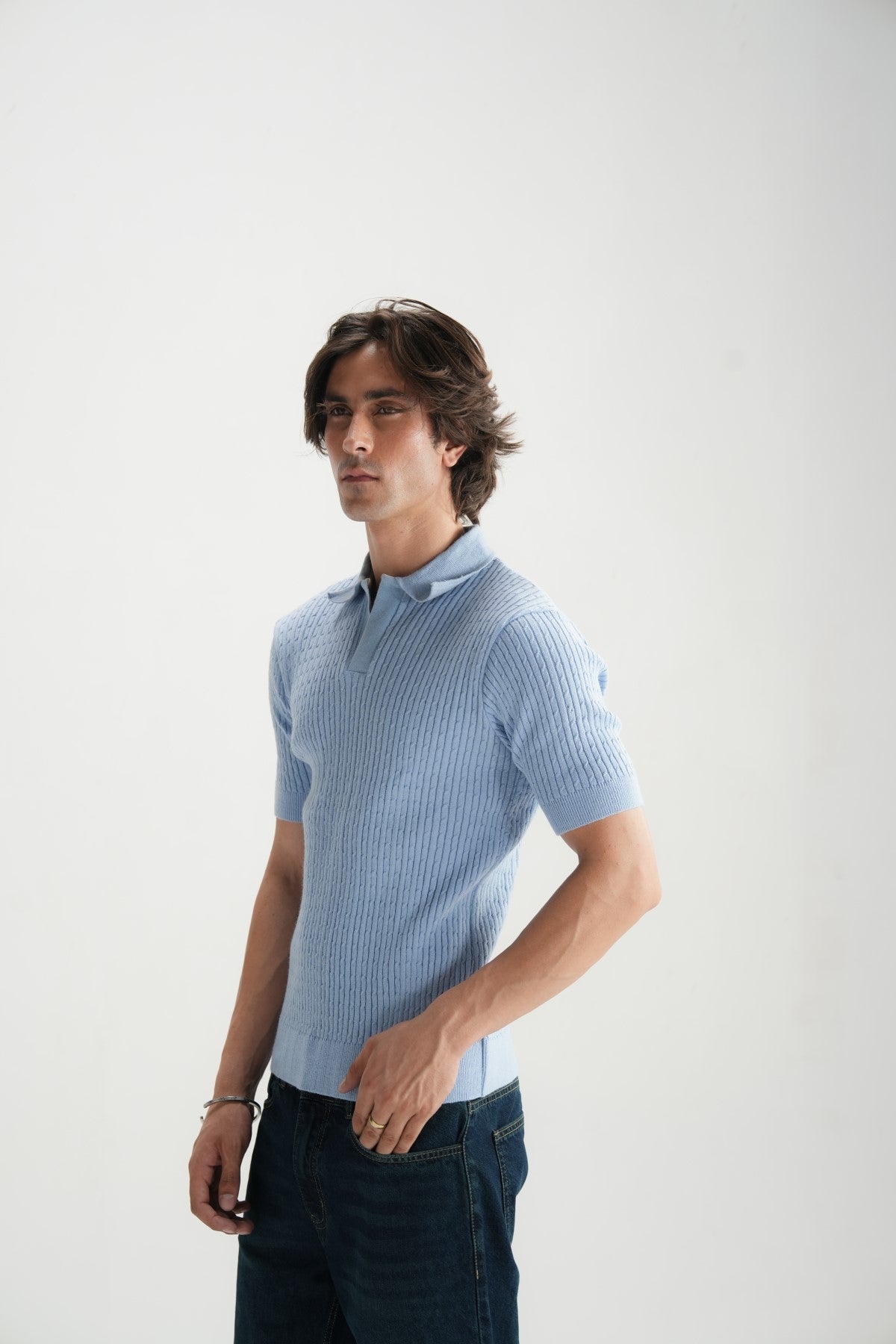 Blue Glow Jacquard Polo