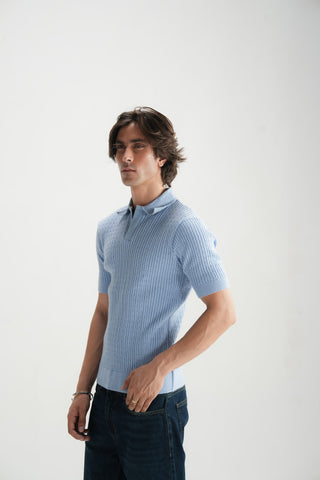 Blue Glow Jacquard Polo