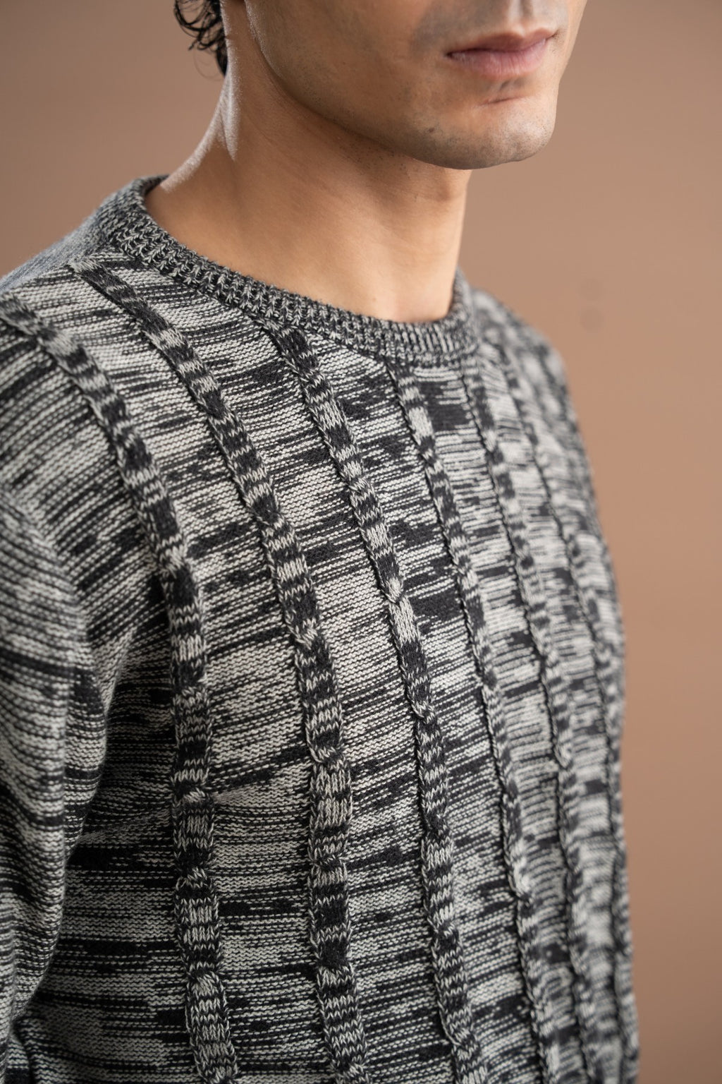 Cable Knitted Sweater - Grey