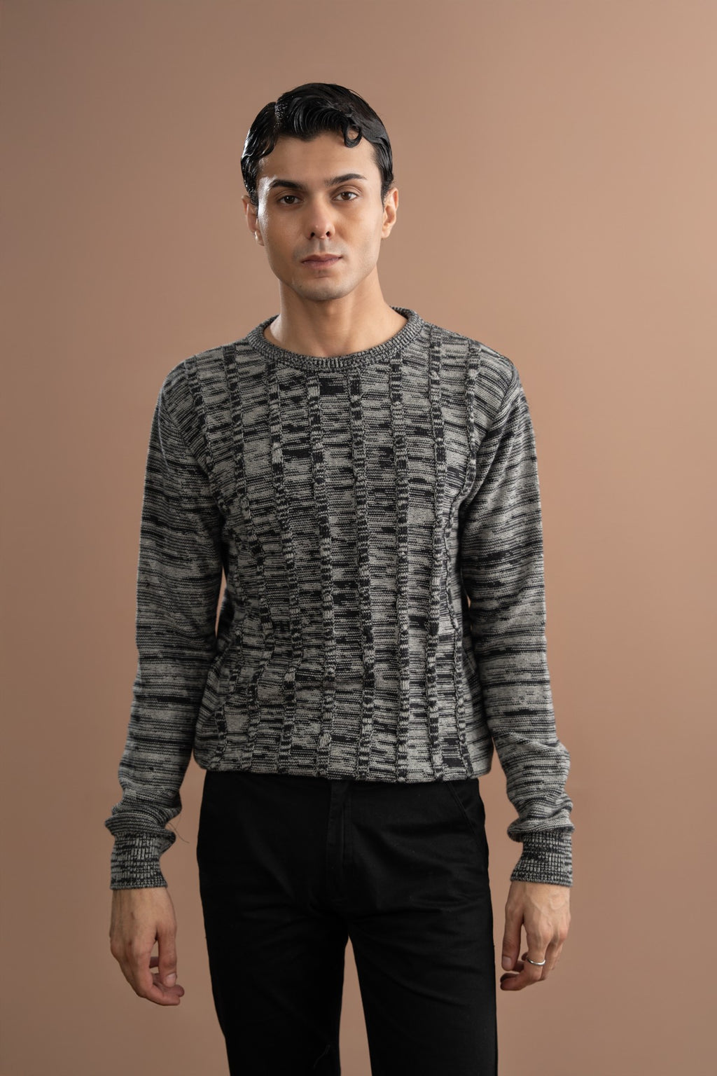 Cable Knitted Sweater - Grey