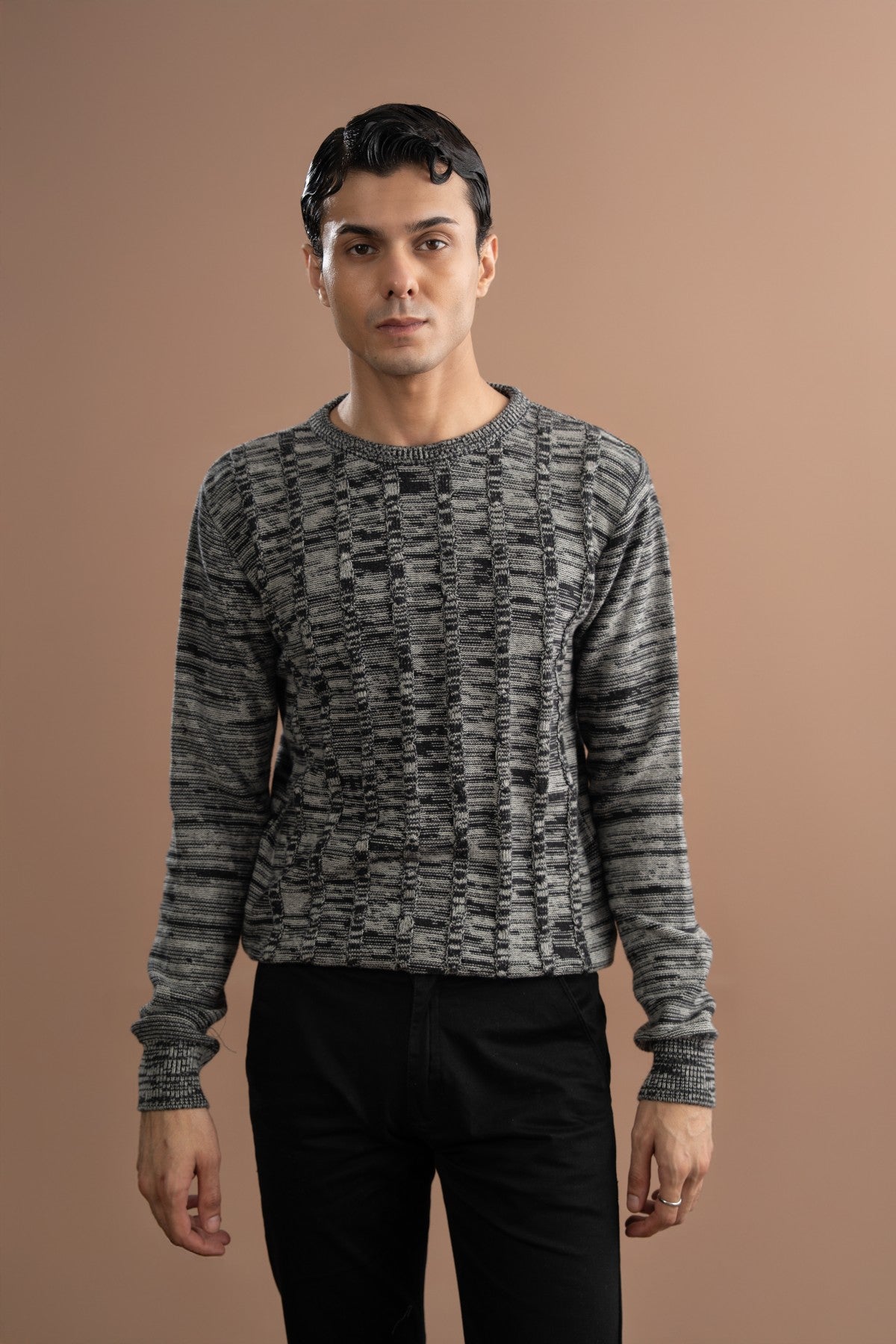 Cable Knitted Sweater - Grey