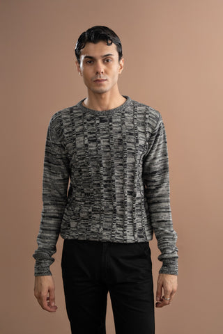 Cable Knitted Sweater - Grey
