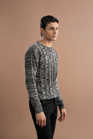 Cable Knitted Sweater - Grey