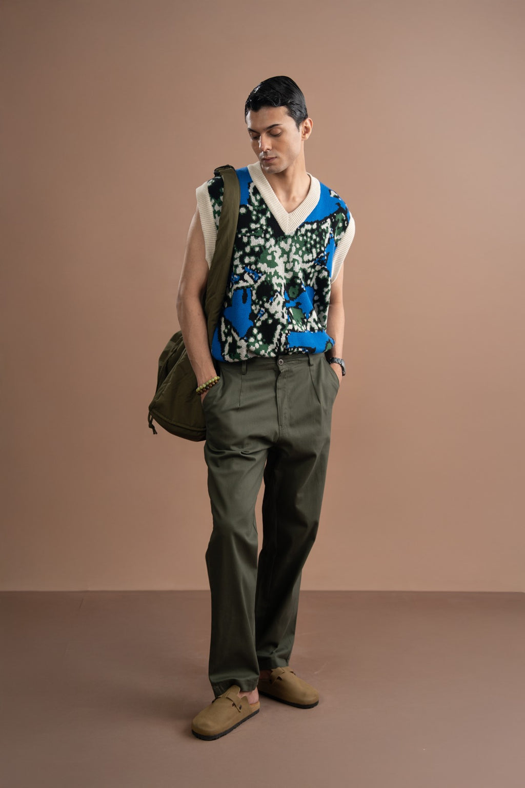 Abstract Sweater Vest - Blue