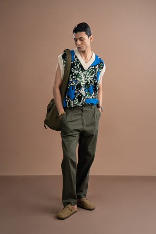 Abstract Sweater Vest - Blue