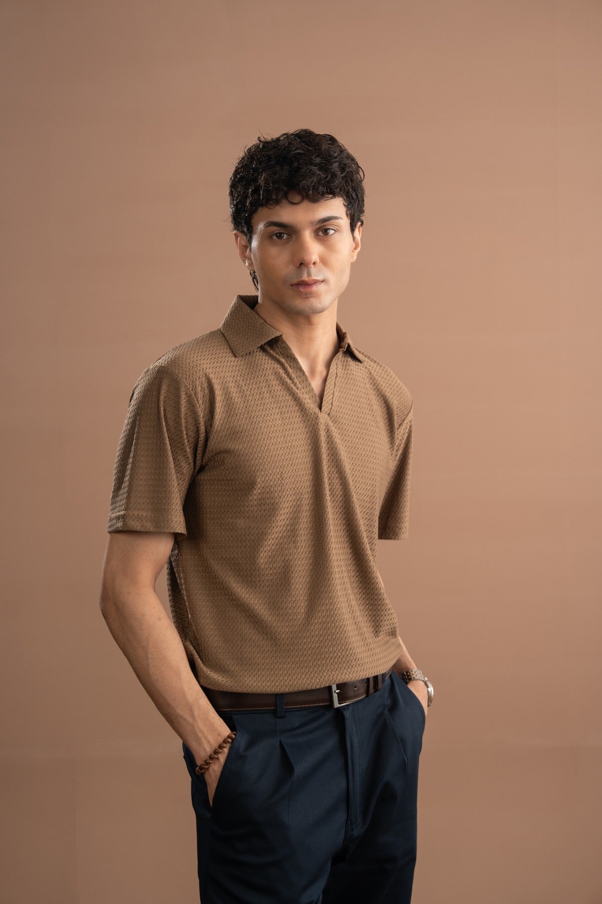 Polo Shirt - Bone Brown