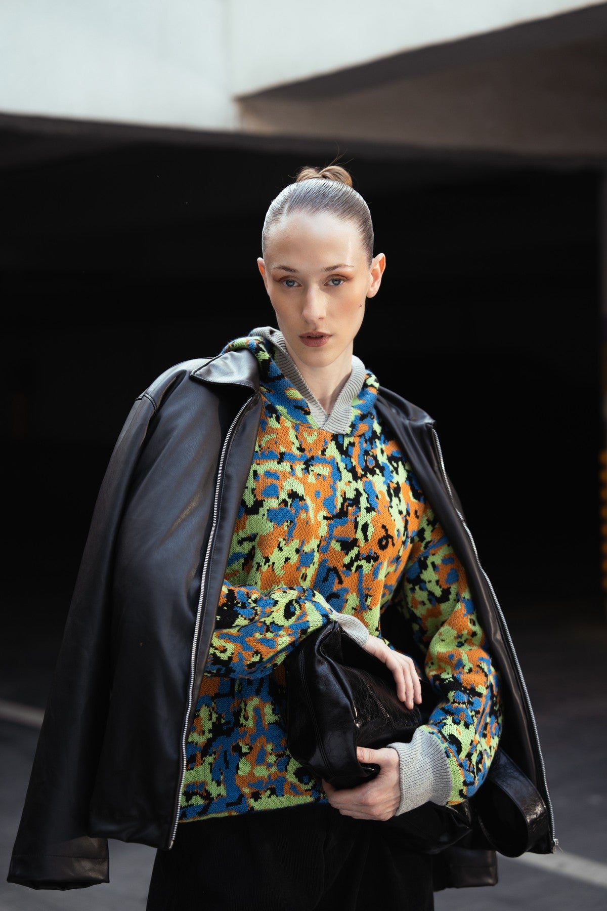 Leather Jacket - Black - Women