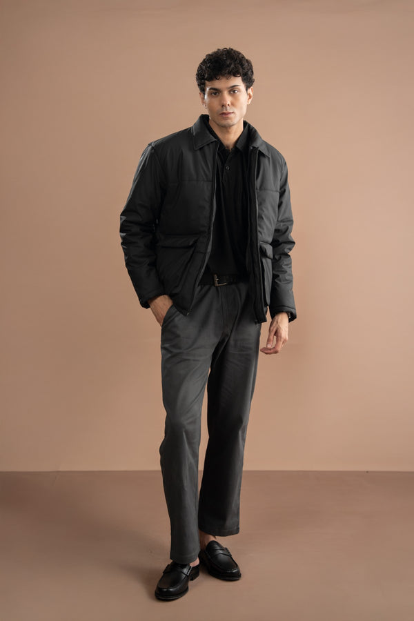 Parachute Puffer Jacket - Pirate Black