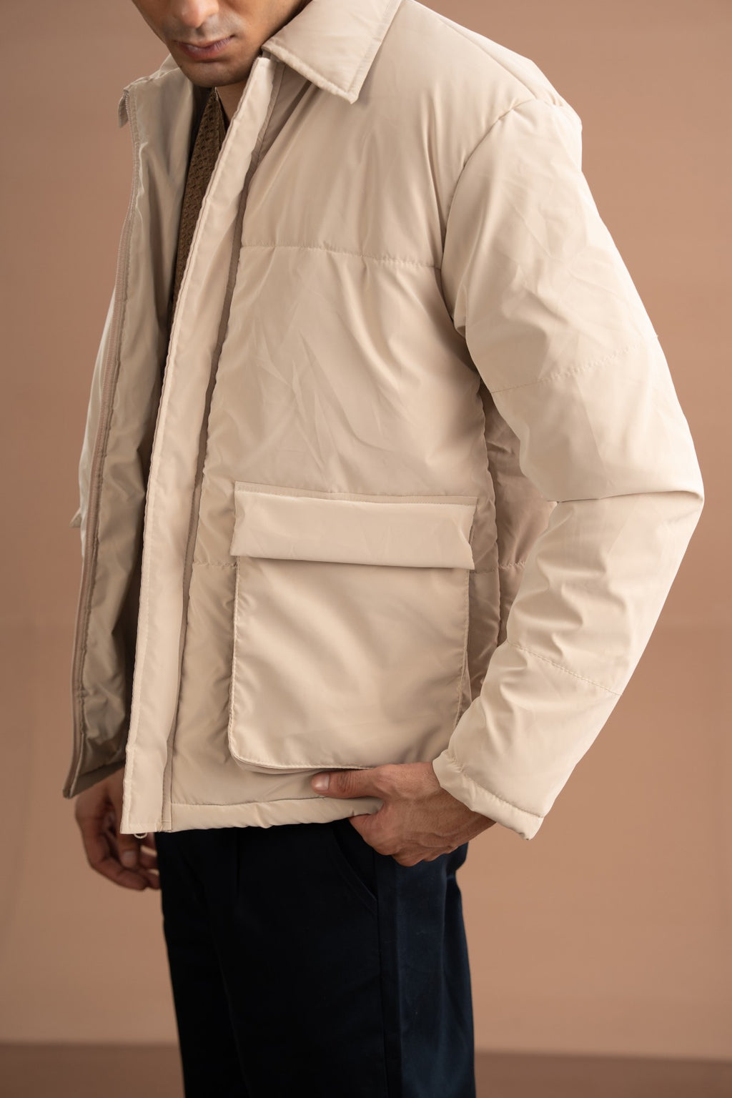 Parachute Puffer Jacket - Sand Shell