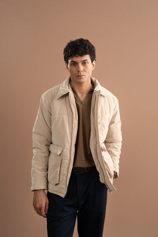 Parachute Puffer Jacket - Sand Shell