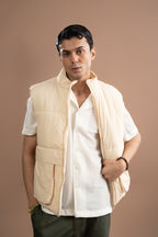 Sleeveless Puffer Jacket - Seed Pearl