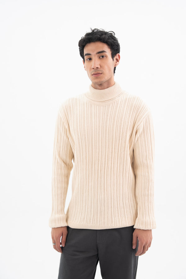 Seed Pearl Mock Neck Sweater