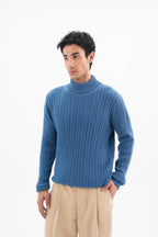 Bright Cobalt Mock Neck Sweater