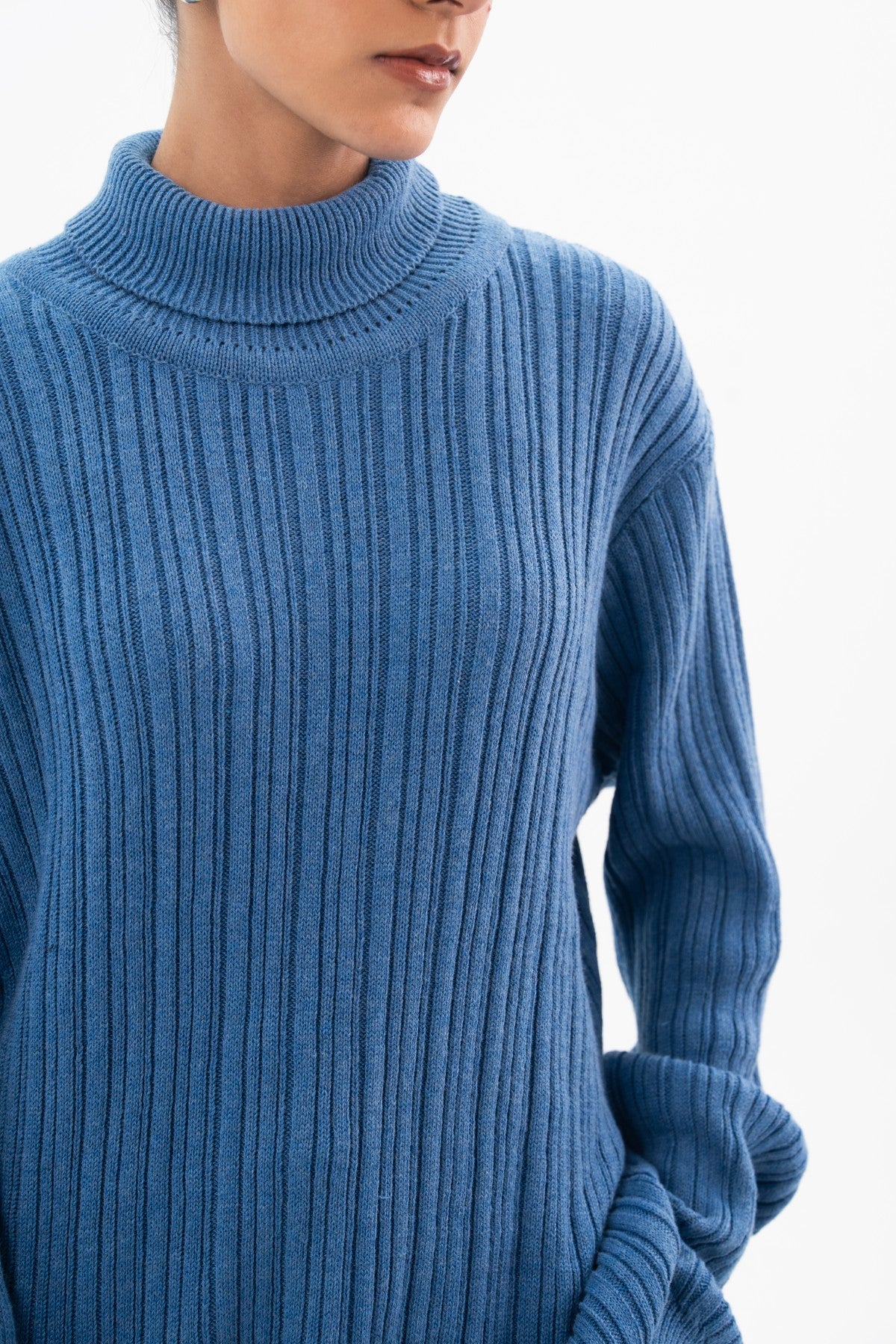 Bright Cobalt Mock Neck Sweater - Women