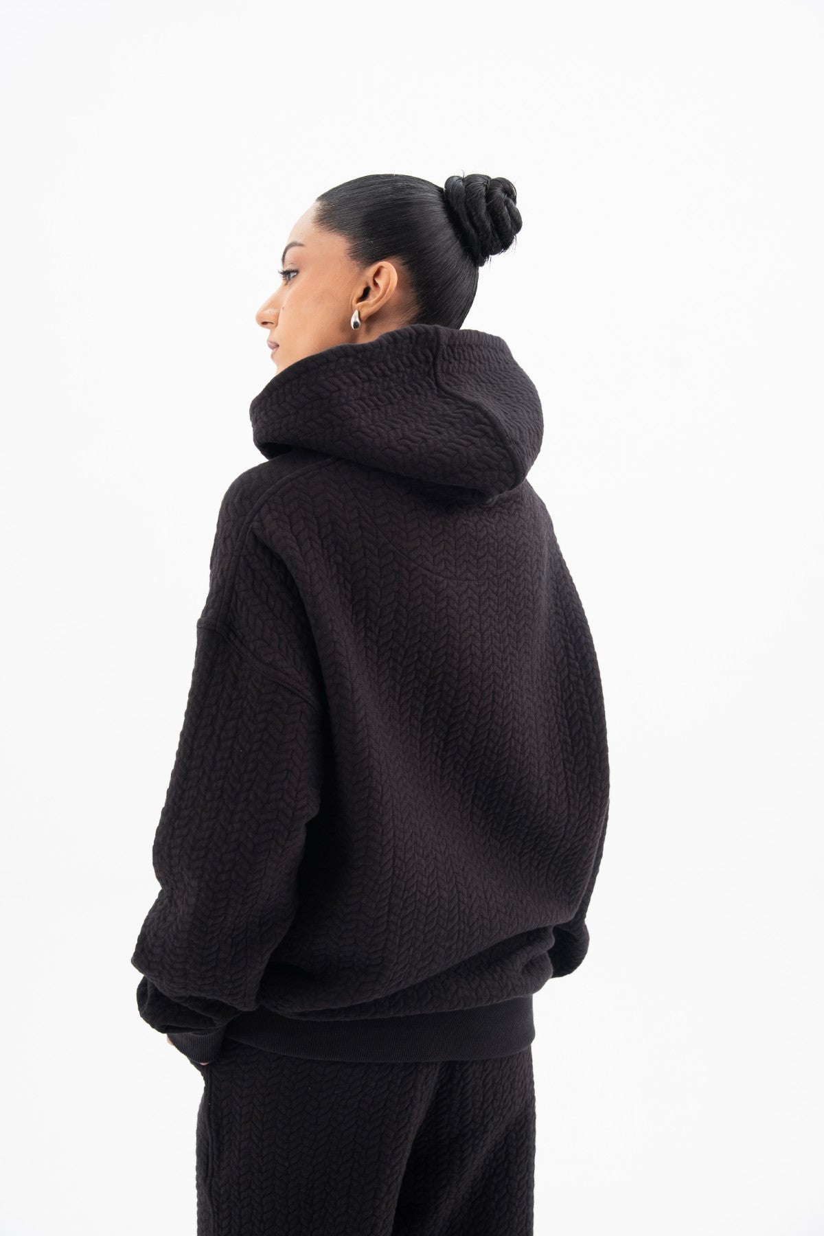 Heavy Self Textured Hoodie - Women
