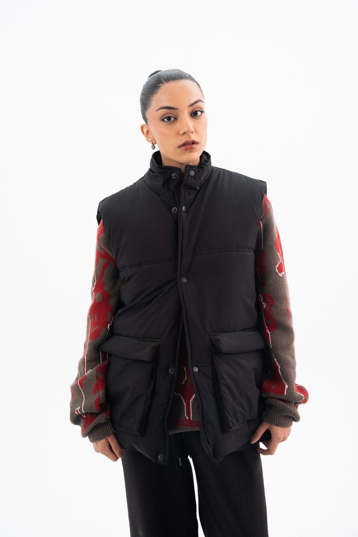 Sleeveless Puffer Jacket - Phantom  Black - Women Secondary image