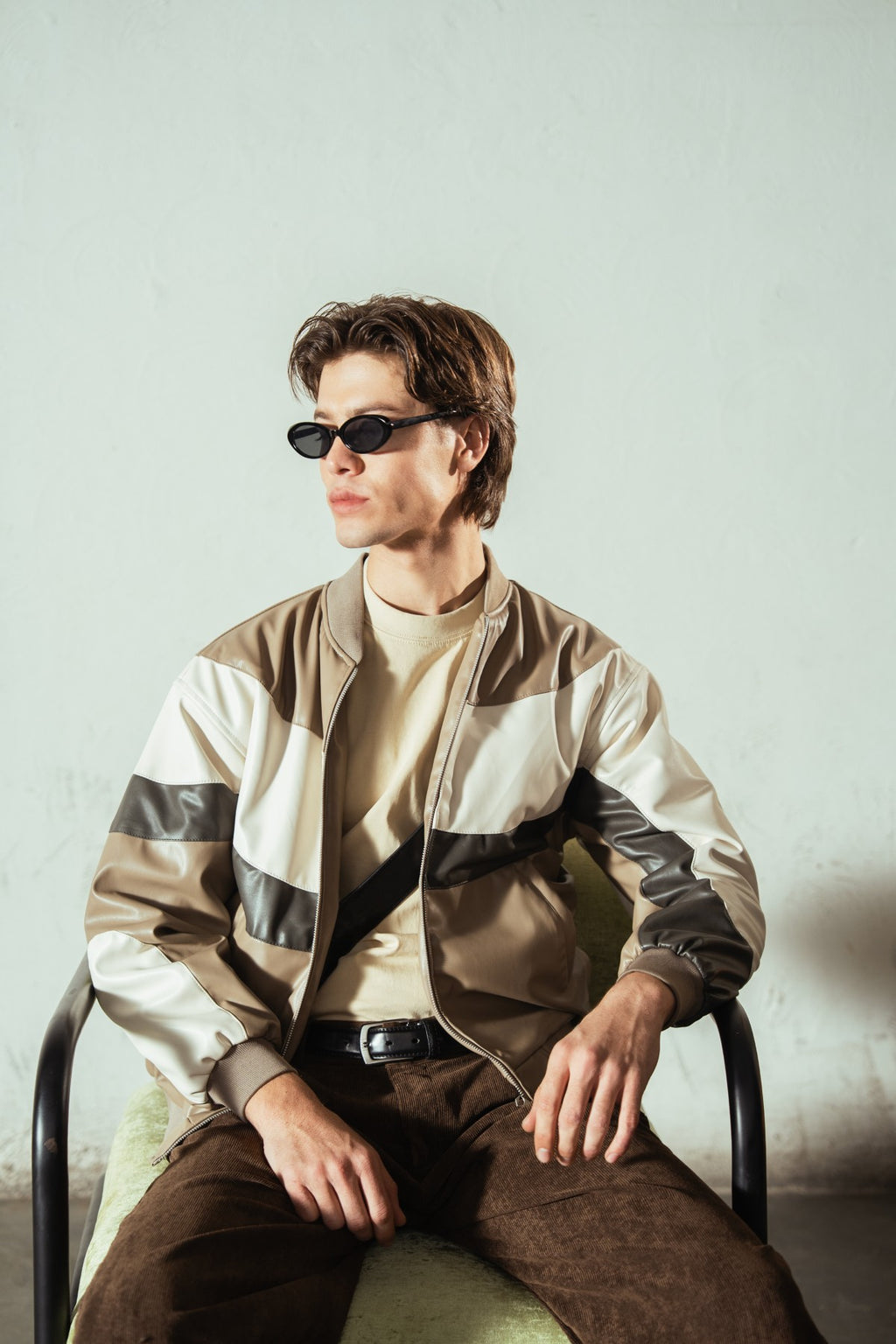 Leather Jacket With Panels