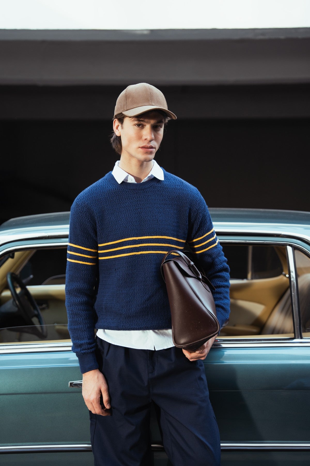 Knitted Sweatshirt With Stripes Main image